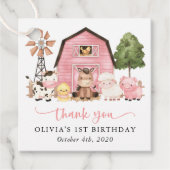 Farm Animals, Cute Animals, Barn, First Birthday Bedankjes Labels (Voorkant)
