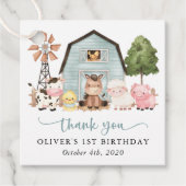 Farm Animals, Cute Animals, Barn, First Birthday Bedankjes Labels (Voorkant)