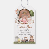 Farm Animals, Cute Animals, Barn, First Birthday Cadeaulabel (Voorkant)