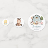 Farm Animals, Cute Animals, Barn, First Birthday Confetti (Voorkanten)