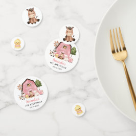 Farm Animals, Cute Animals, Barn, First Birthday Confetti