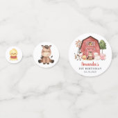 Farm Animals, Cute Animals, Barn, First Birthday Confetti (Voorkanten)
