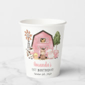 Farm Animals, Cute Animals, Barn, First Birthday Papieren Bekers (Achterkant)