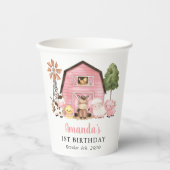 Farm Animals, Cute Animals, Barn, First Birthday Papieren Bekers (Voorkant)