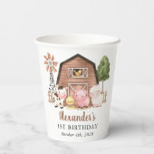 Farm Animals, Cute Animals, Barn, First Birthday Papieren Bekers (Achterkant)