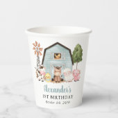 Farm Animals, Cute Animals, Barn, First Birthday Papieren Bekers (Voorkant)