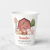 Farm Animals, Cute Animals, Barn, First Birthday Papieren Bekers (Voorkant)