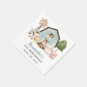 Farm Animals, Cute Animals, Barn, First Birthday Servet (Hoek)