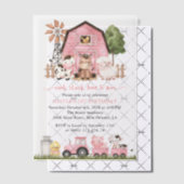 Farm Animals, Cute Animals, Barn, First Birthday Vellum Uitnodigingen (Offset (Uitnodiging))