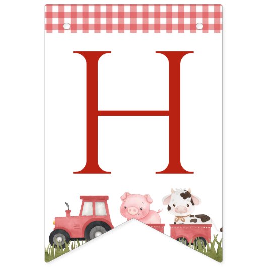 Farm Animals, Cute Animals, Barn, First Birthday Vlaggetjes (Tweede vlag)