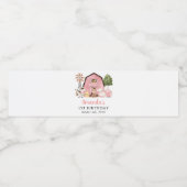 Farm Animals, Cute Animals, Barn, First Birthday Waterfles Etiket (Enkel label)