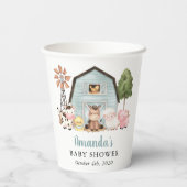 Farm Animals, Cute Animals, Blue Barn, Baby Shower Papieren Bekers (Achterkant)