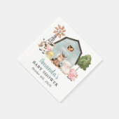 Farm Animals, Cute Animals, Blue Barn, Baby Shower Servet (Hoek)
