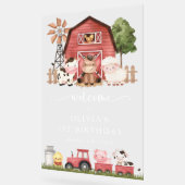 Farm Animals, Cute Animals, First Birthday Welcome Acryl Bord (Hoek)