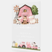 Farm Animals, Cute Animals, First Birthday Welcome Acryl Bord (Hoek)