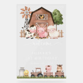Farm Animals, Cute Animals, First Birthday Welcome Acryl Bord (Voorkant)