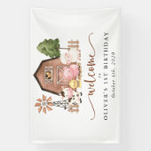 Farm Animals, Cute Animals, First Birthday Welcome Spandoek (Verticaal)