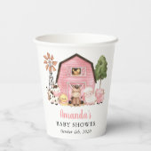 Farm Animals, Cute Animals, Pink Barn, Baby Shower Papieren Bekers (Achterkant)
