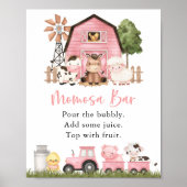 Farm Animals, Cute Animals, Pink Barn, Momosa Bar Poster (Voorkant)