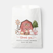 Farm Animals, Cute Animals, Red Barn, Baby Shower Bedankzakje (Voorkant)