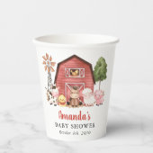 Farm Animals, Cute Animals, Red Barn, Baby Shower Papieren Bekers (Voorkant)