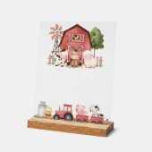 Farm Animals, Cute Animals, Red Barn, Momosa Bar Acryl Bord (Hoek)