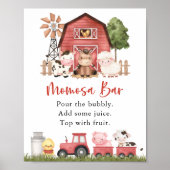 Farm Animals, Cute Animals, Red Barn, Momosa Bar Poster (Voorkant)