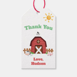 Farm Animals Cute Birthday Hartelijk dank - GLS Cadeaulabel