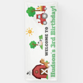 Farm Animals Cute Birthday Party - GLS Spandoek (Verticaal)