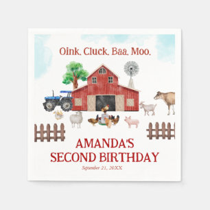 Farm Animals Cute Red Barnyard Boerderij Ballon Servet