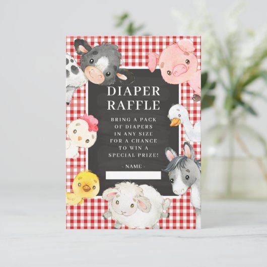 Farm Animals douchen luierspoeling Informatiekaartje (Staand voorkant)