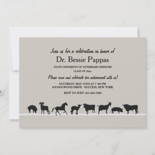 Farm Animals Dr. van het Afstuderen voor Diergenee Kaart (Voorkant)