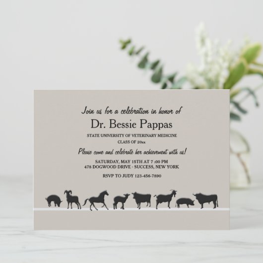 Farm Animals Dr. van het Afstuderen voor Diergenee Kaart (Staand voorkant)