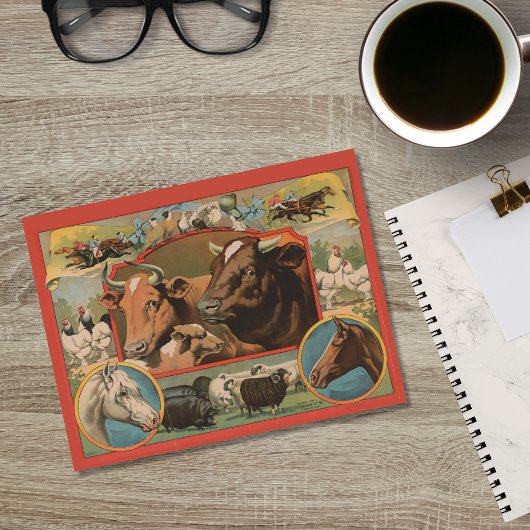 Farm Animals Ephemeral Ad Briefkaart