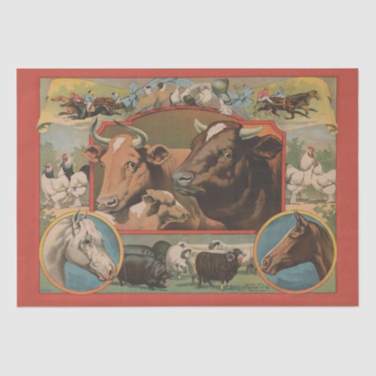 Farm Animals Ephemeral and Decoupage Tissuepapier (Voorkant)