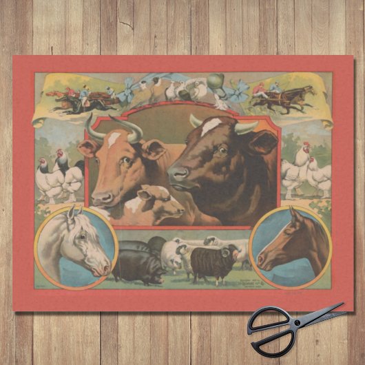 Farm Animals Ephemeral and Decoupage Tissuepapier
