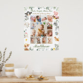 Farm Animals First Year Foto Collage Milestone P Poster (Keuken)