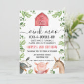 Farm Animals Foliage 2e verjaardag uitnodiging (Staand voorkant)