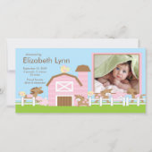 Farm Animals FOTO Geboorteaankondiging Aankondiging (Voorkant)