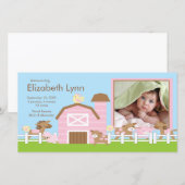 Farm Animals FOTO Geboorteaankondiging Aankondiging (Voorkant / Achterkant)