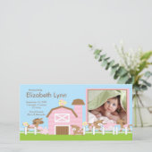 Farm Animals FOTO Geboorteaankondiging Aankondiging (Staand voorkant)