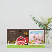 Farm Animals FOTO Geboorteaankondiging Aankondiging (Staand voorkant)