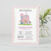 Farm Animals Funny Birthday Invitation Kaart (Staand voorkant)