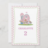 Farm Animals Funny Birthday Invitation Kaart (Achterkant)