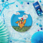 Farm Animals Funny Rooster Baby shower is een jong Papieren Bordje (Feest)