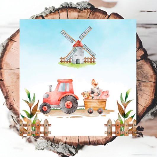 Farm Animals Geslacht Neutra Birthday Party Servet