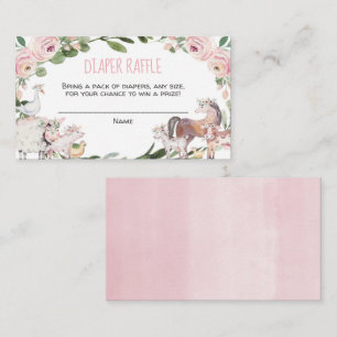 Farm animals girl baby shower diaper raffinage car informatiekaartje