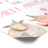 Farm Animals Girl Birthday Pink Poster (Hoek)