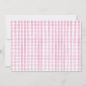 Farm Animals Girl Pink Gingham Barnyard Birthday Kaart (Achterkant)