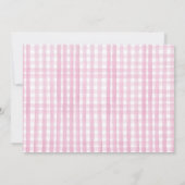 Farm Animals Girl Pink Gingham Barnyard Birthday Kaart (Achterkant)